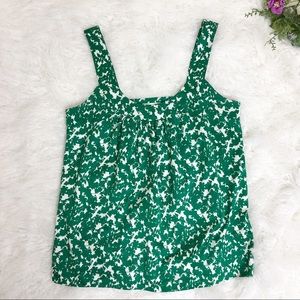 Banana Republic Factory Green White Floral Tank